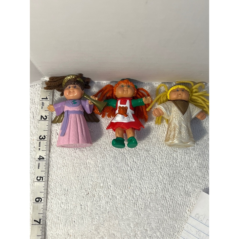Vintage Cabbage Patch Kids PVC Mini Figures Angels Christmas Lot of 3 1990s - Picture 3 of 4